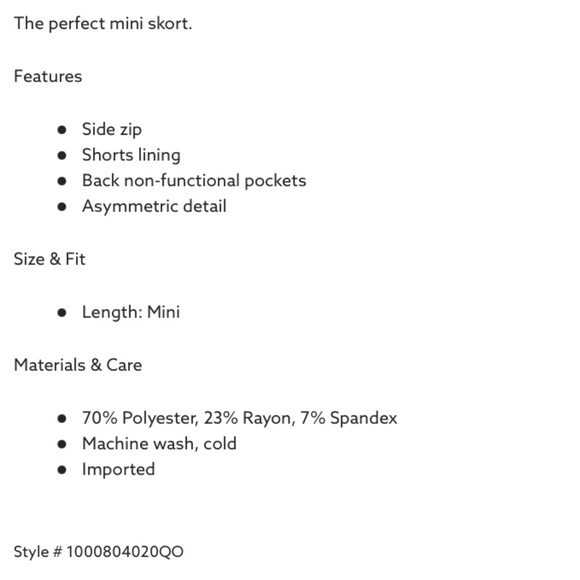NWT. Peyton asymmetric mini skort - Picture 5 of 7